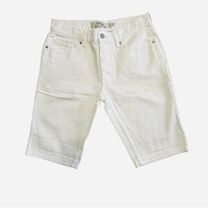 Topman White Skinny Denim Short Button Fly Mid Rise Sz.30 Preppy Retro Summer